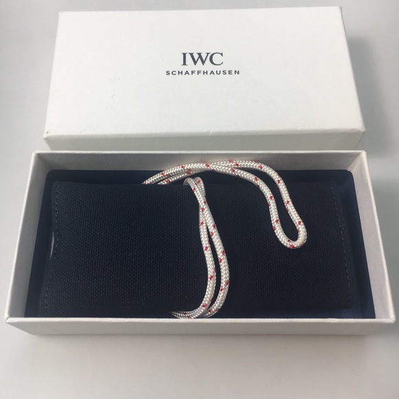 IWC Schaffhausen Knot Cufflinks Set of 3 IWA75073 Fabric Navy Red White - Picture 5 of 10